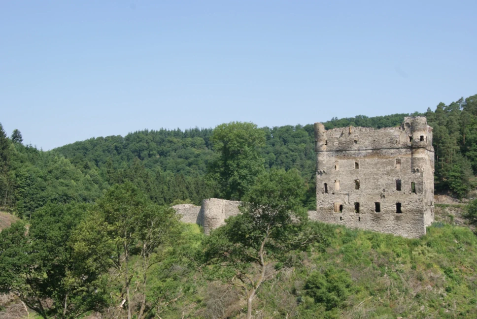 Die Burgruine Balduinseck bei Mastershausen